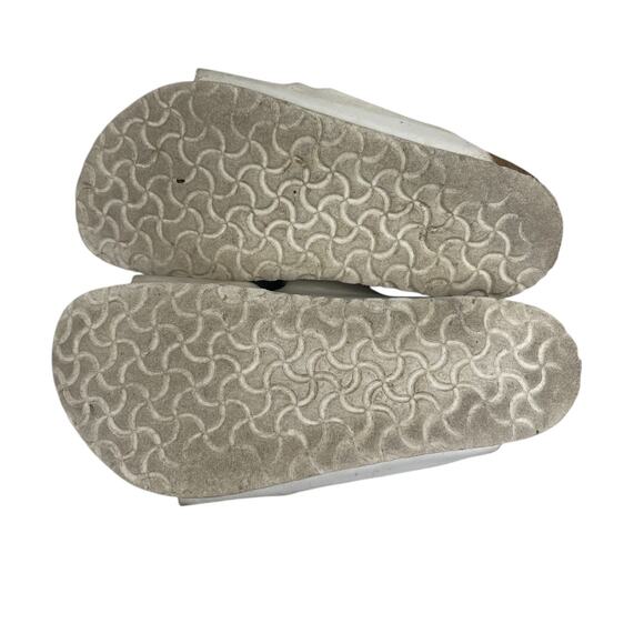 Birkenstock Girls White Leather Play Slip On Sandals Shoes Sz 1/32 205 L1 Beach - Picture 8 of 9